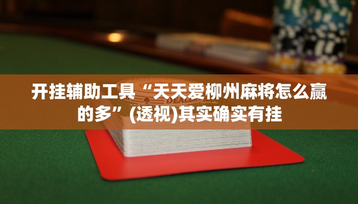 开挂辅助工具“天天爱柳州麻将怎么赢的多”(透视)其实确实有挂