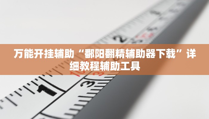 万能开挂辅助“鄱阳翻精辅助器下载”详细教程辅助工具